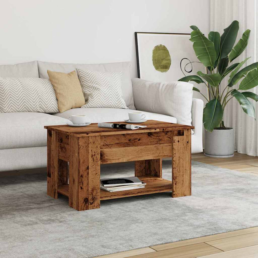 Salontafel 79x49x41 cm bewerkt hout oud houtkleurig