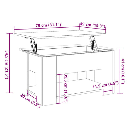 Salontafel 79x49x41 cm bewerkt hout oud houtkleurig