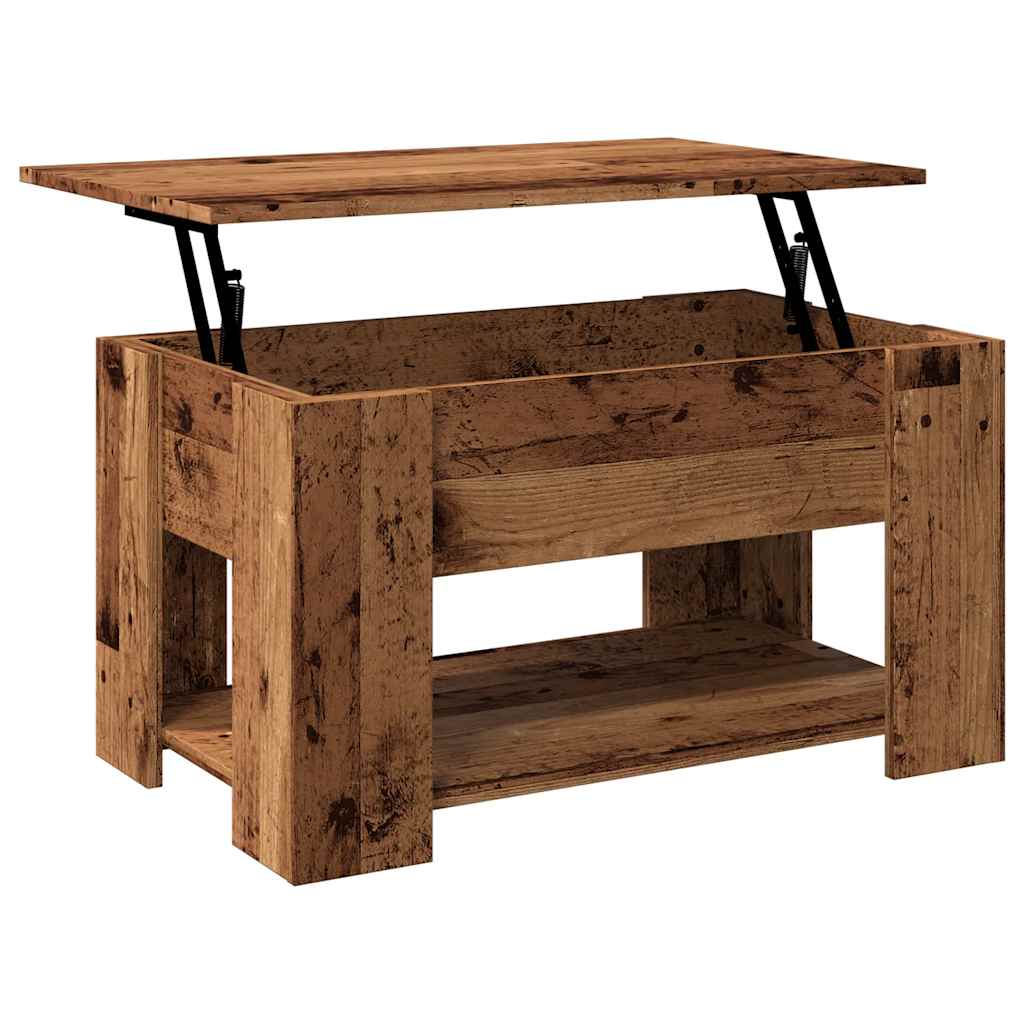 Salontafel 79x49x41 cm bewerkt hout oud houtkleurig