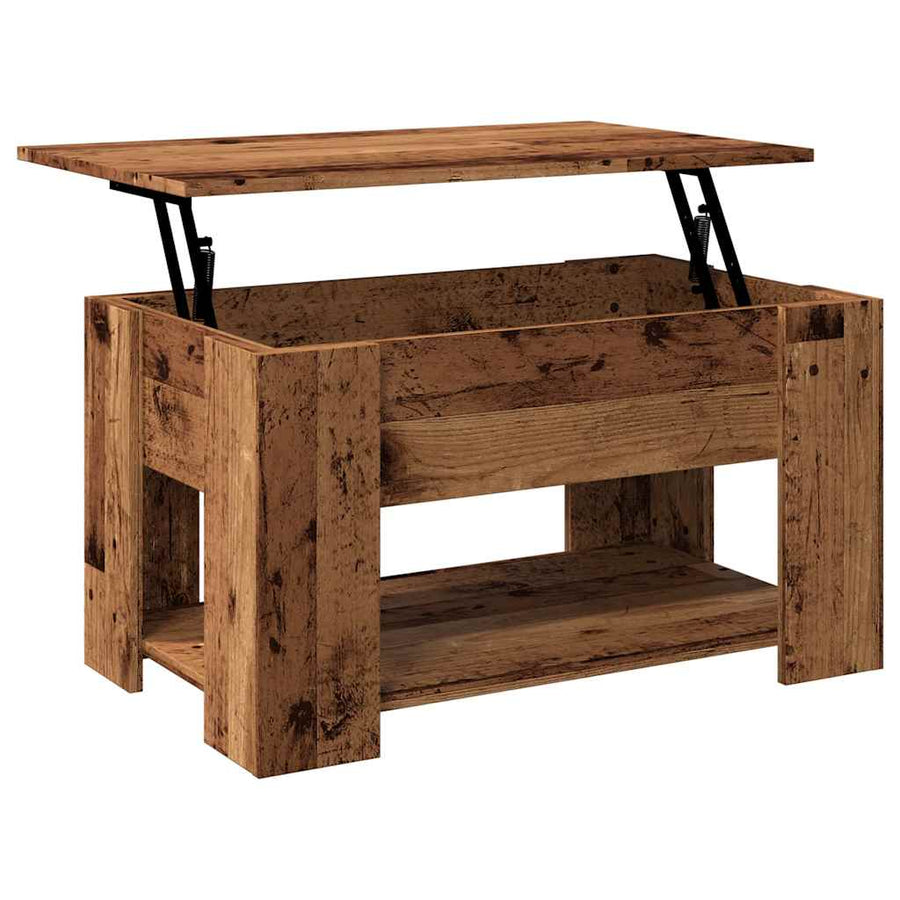 Salontafel 79x49x41 cm bewerkt hout oud houtkleurig