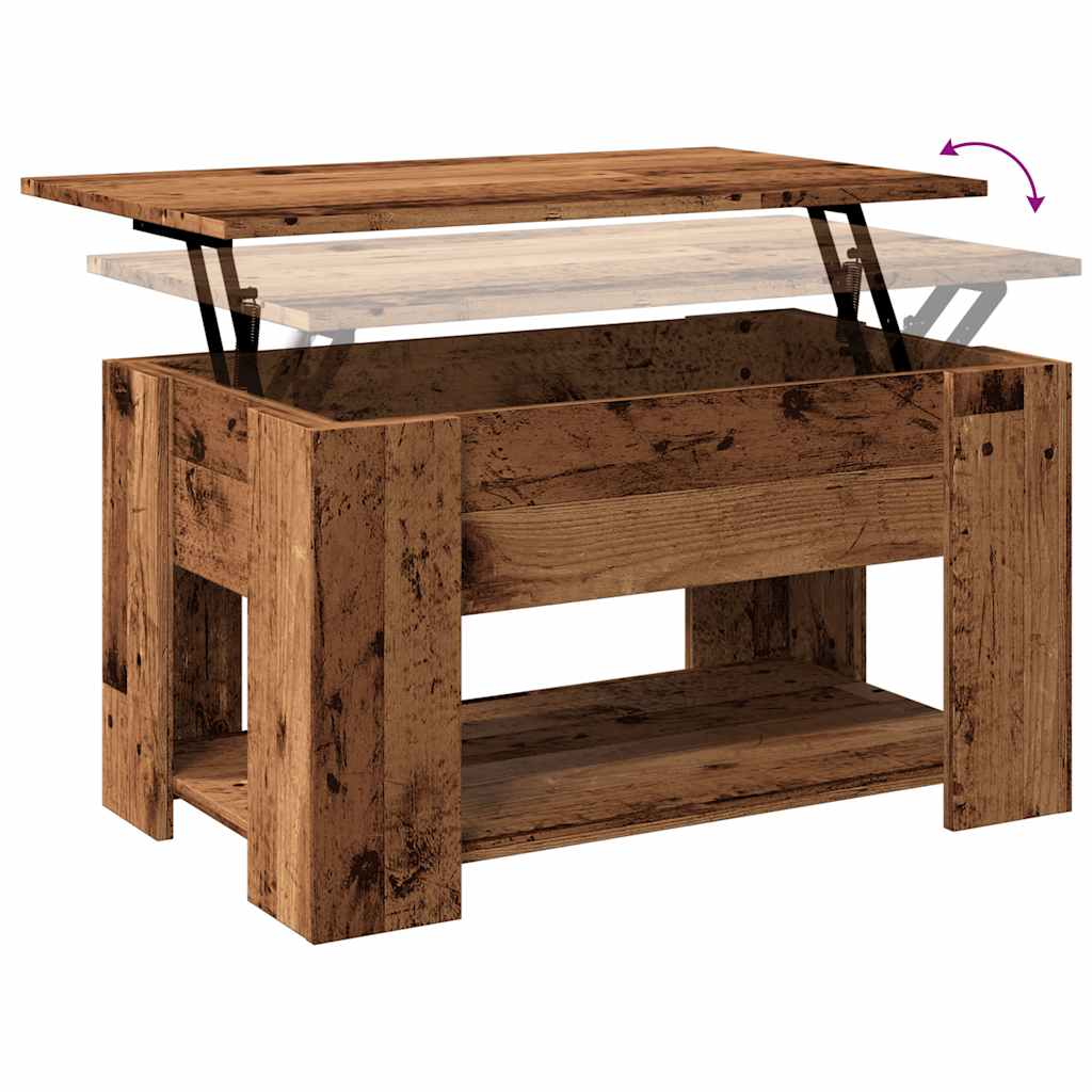 Salontafel 79x49x41 cm bewerkt hout oud houtkleurig