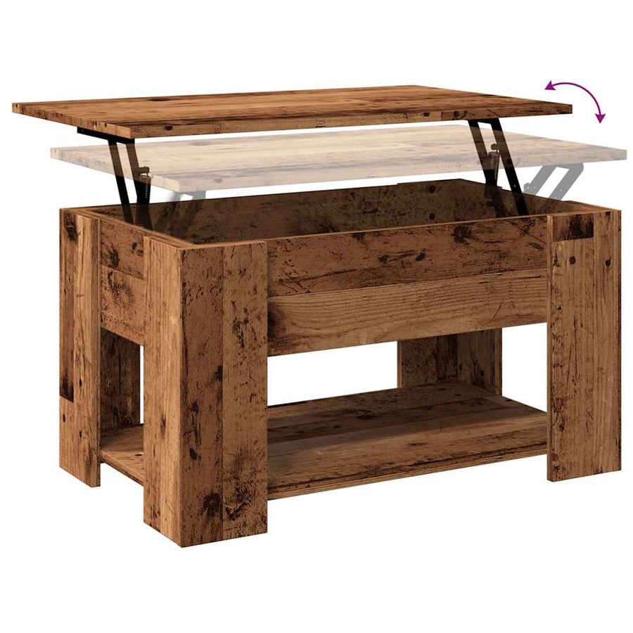 Salontafel 79x49x41 cm bewerkt hout oud houtkleurig