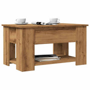Coffee table 79x49x41 cm crafted wood artisan oak color