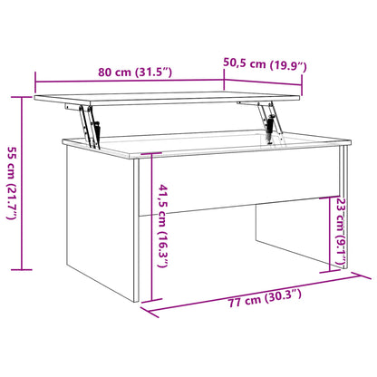 Salontafel 80x50,5x41,5 cm bewerkt hout oud houtkleurig