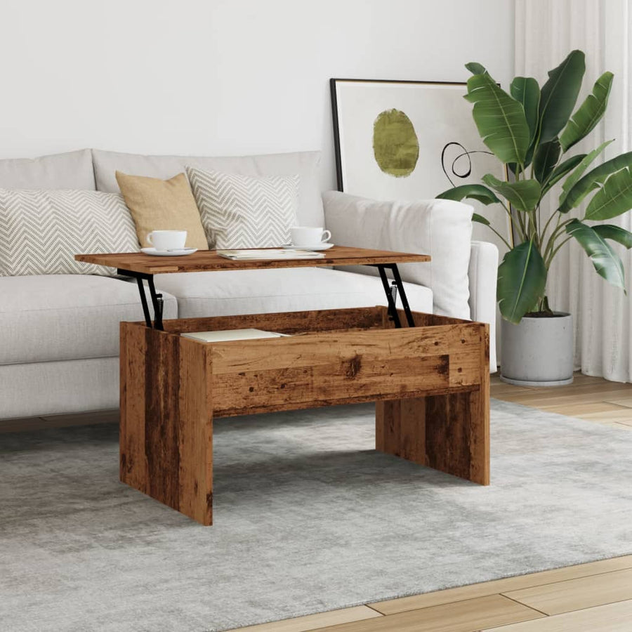 Salontafel 80x50,5x41,5 cm bewerkt hout oud houtkleurig