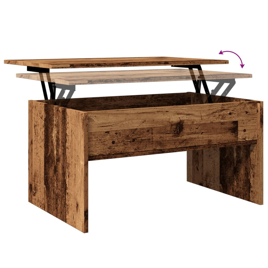 Salontafel 80x50,5x41,5 cm bewerkt hout oud houtkleurig
