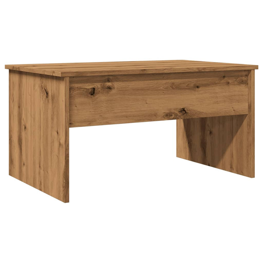 Salontafel 80x50,5x41,5 cm bewerkt hout artisanaal eikenkleurig