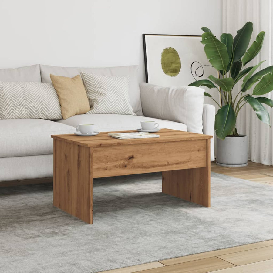 Salontafel 80x50,5x41,5 cm bewerkt hout artisanaal eikenkleurig