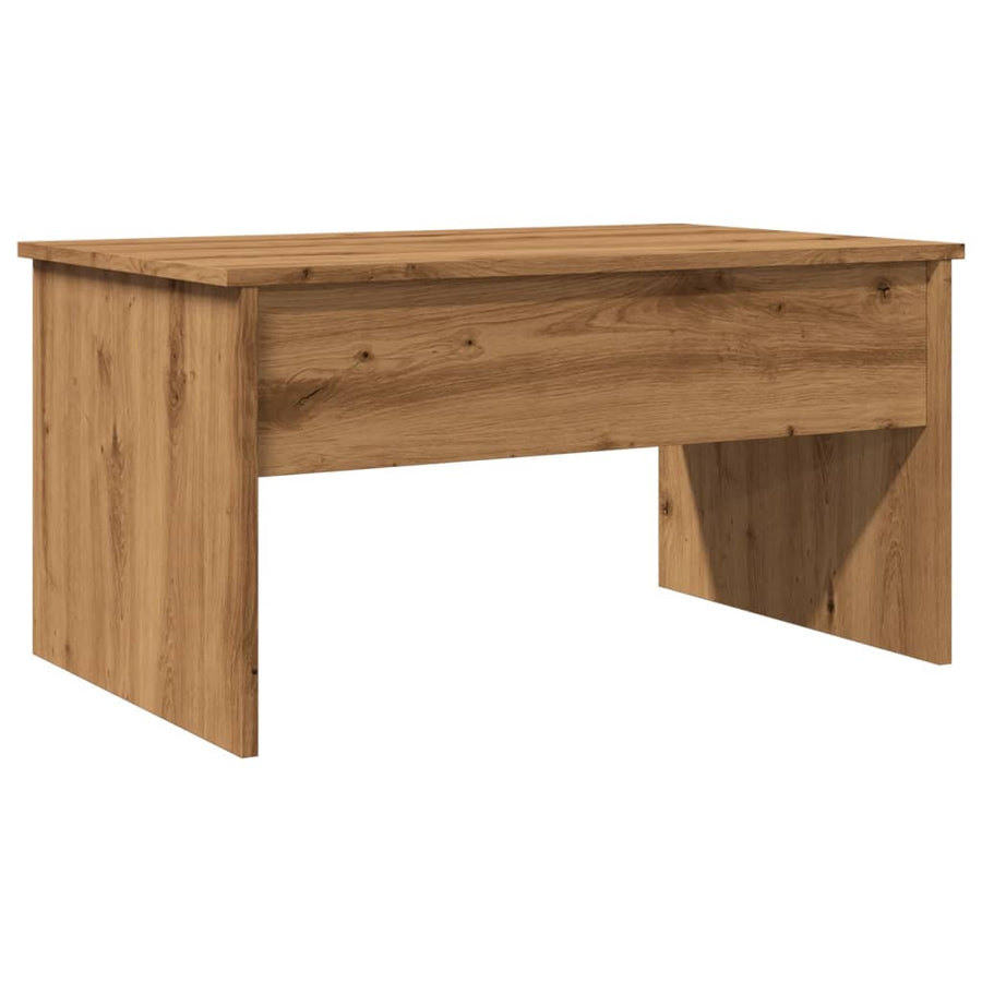 Salontafel 80x50,5x41,5 cm bewerkt hout artisanaal eikenkleurig