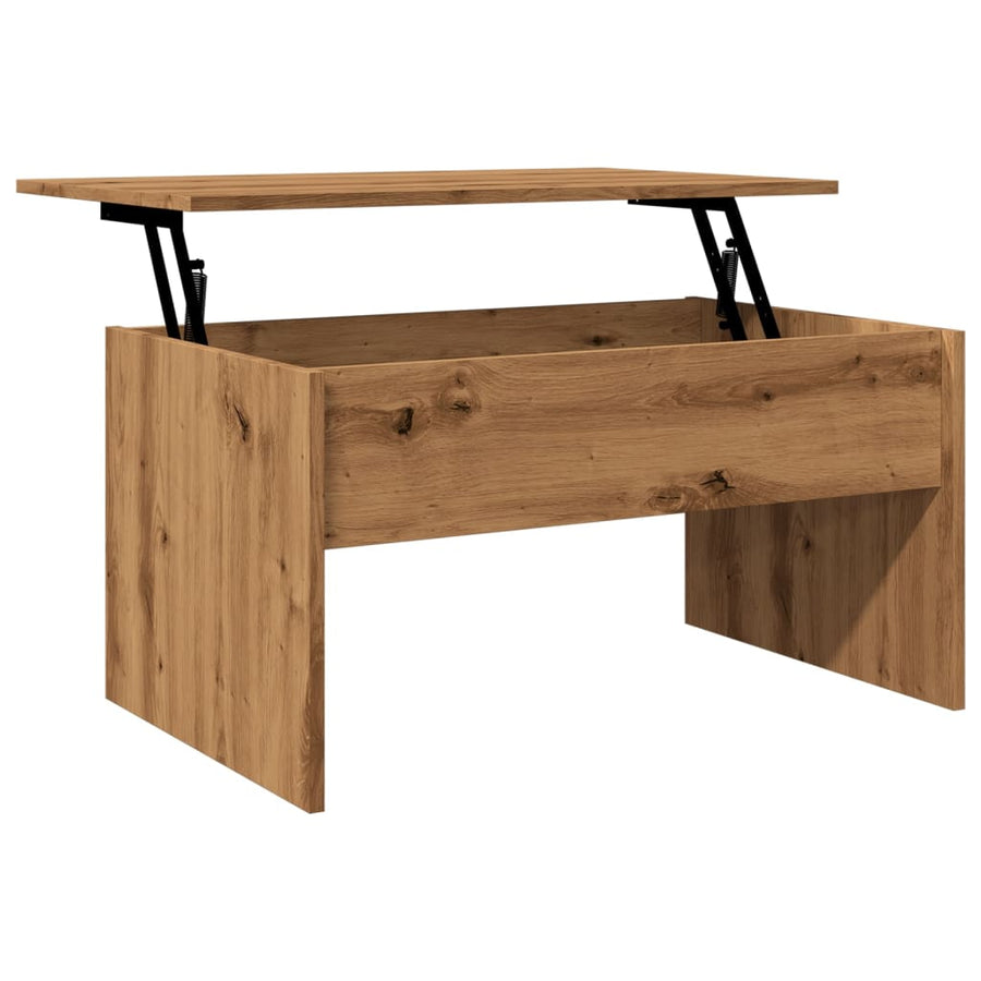 Salontafel 80x50,5x41,5 cm bewerkt hout artisanaal eikenkleurig