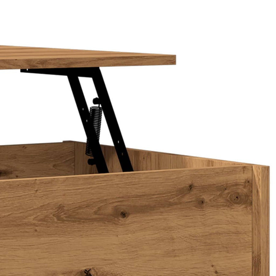 Salontafel 80x50,5x41,5 cm bewerkt hout artisanaal eikenkleurig