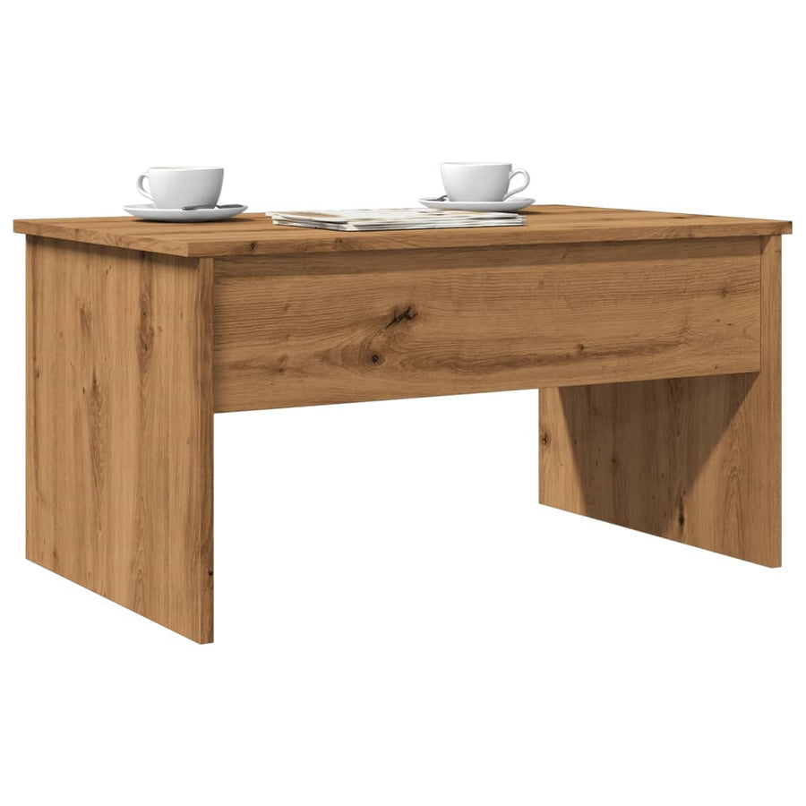 Salontafel 80x50,5x41,5 cm bewerkt hout artisanaal eikenkleurig