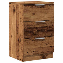 Nachtkastje 40x36x65 cm bewerkt hout oud houtkleurig