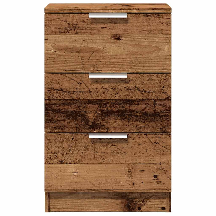 Nachtkastje 40x36x65 cm bewerkt hout oud houtkleurig