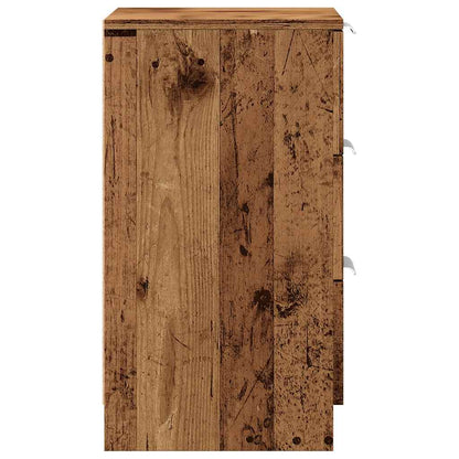 Nachtkastje 40x36x65 cm bewerkt hout oud houtkleurig