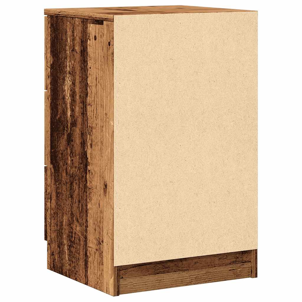 Nachtkastje 40x36x65 cm bewerkt hout oud houtkleurig