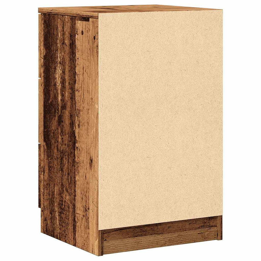 Nachtkastje 40x36x65 cm bewerkt hout oud houtkleurig