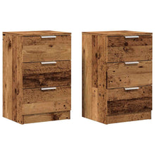 Nachtkastjes 2 st 40x36x65 cm bewerkt hout oud houtkleurig