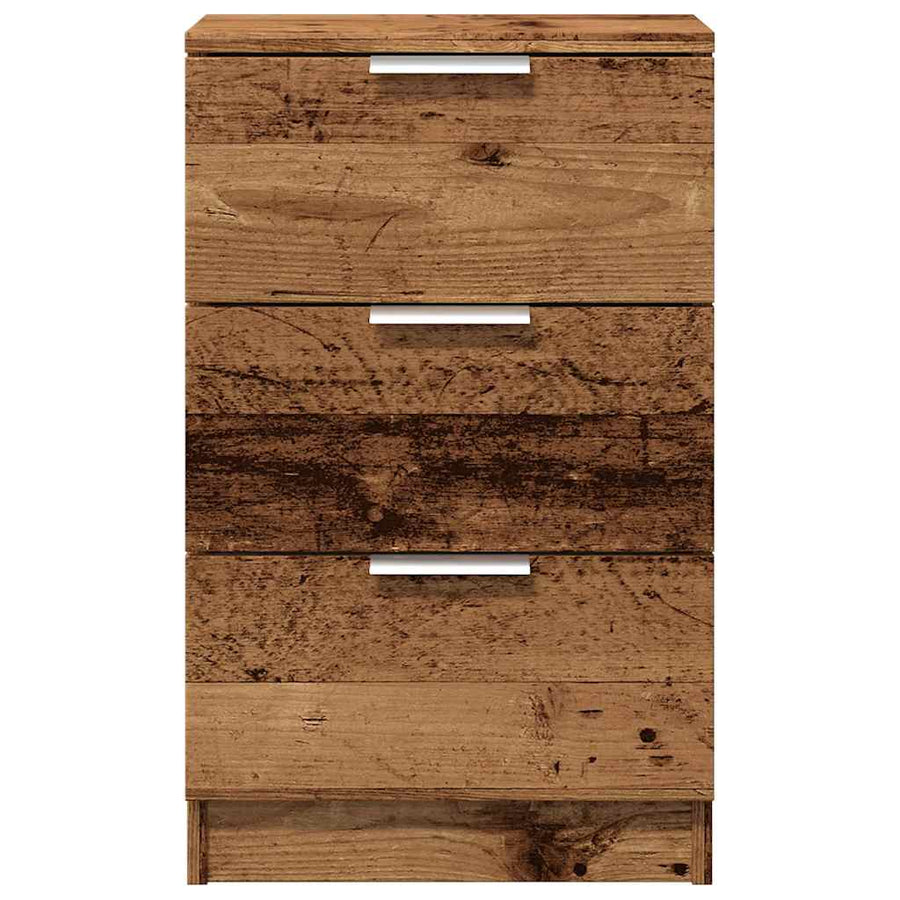 Nachtkastjes 2 st 40x36x65 cm bewerkt hout oud houtkleurig