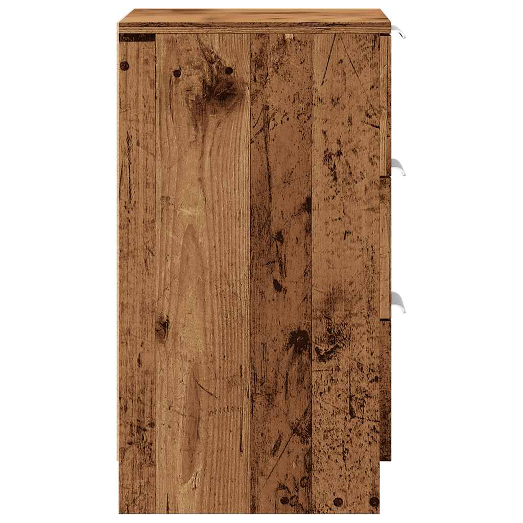 Nachtkastjes 2 st 40x36x65 cm bewerkt hout oud houtkleurig