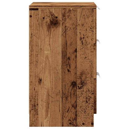 Nachtkastjes 2 st 40x36x65 cm bewerkt hout oud houtkleurig