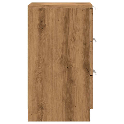 Nachtkastjes 2 st 40x36x65cm bewerkt hout artisanaal eikenkleur