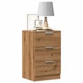 Nachtkastjes 2 st 40x36x65cm bewerkt hout artisanaal eikenkleur