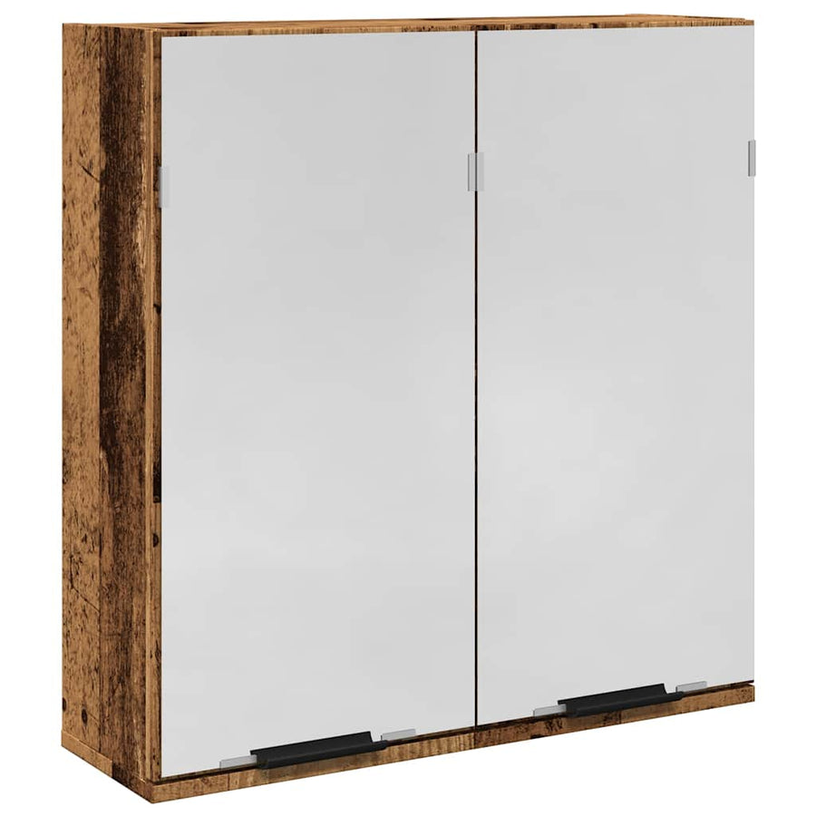Badkamerspiegelkast 64x20x66,5 cm bewerkt hout oud houtkleurig