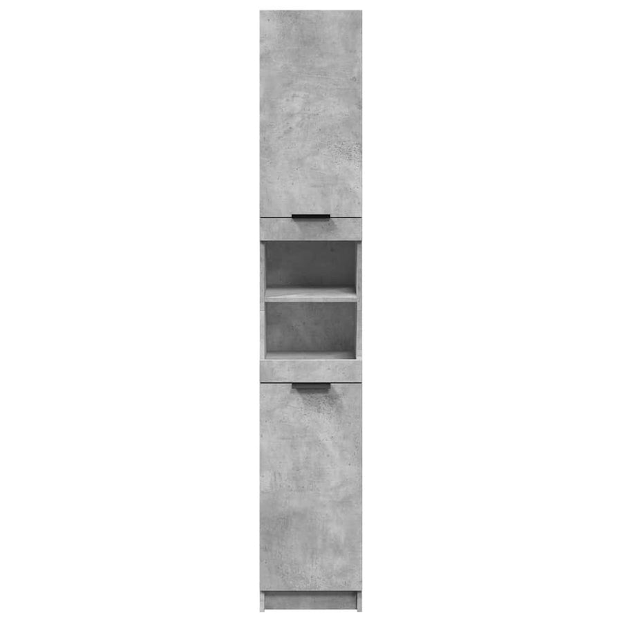 Badkamerkast 32x34x188,5 cm bewerkt hout betongrijs