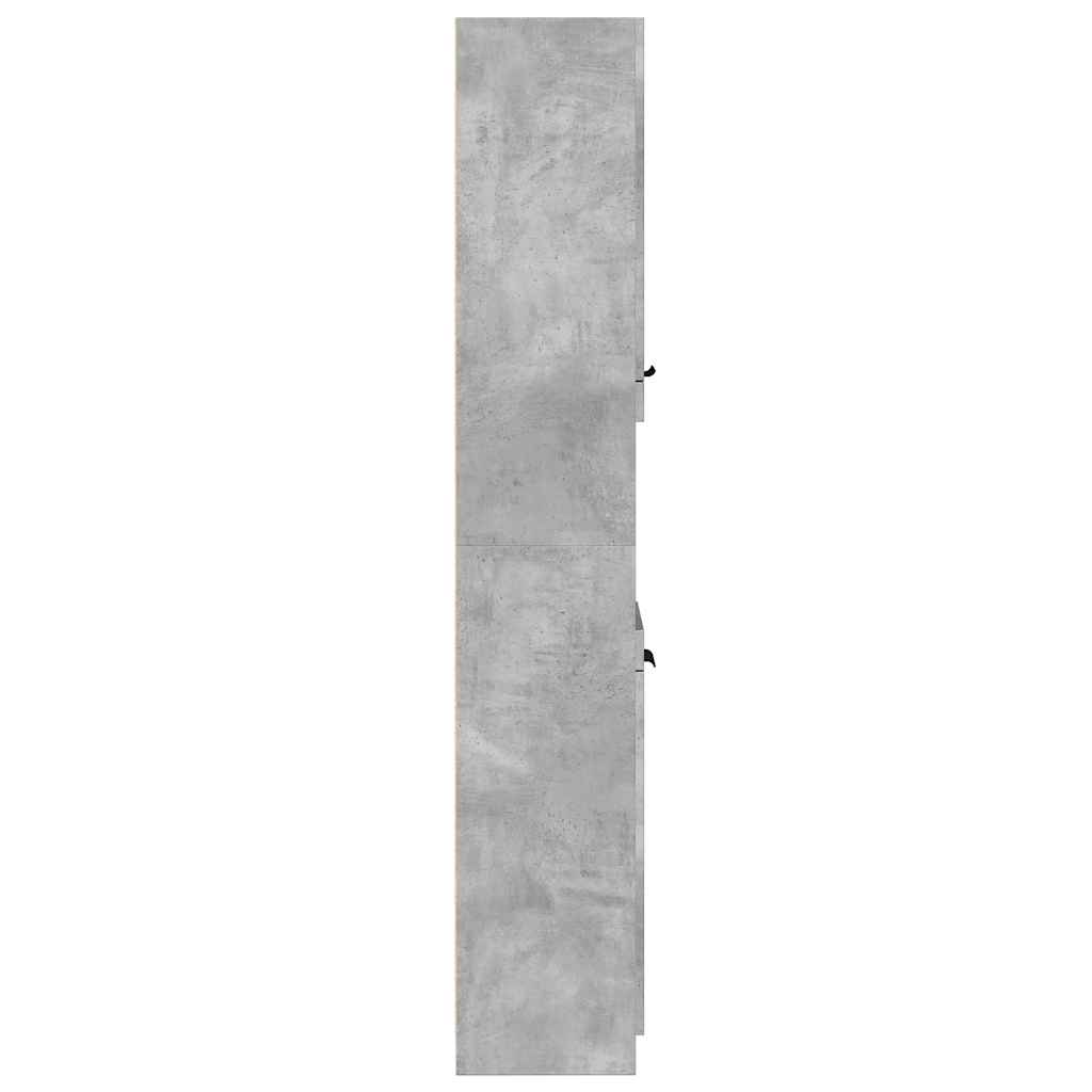 Badkamerkast 32x34x188,5 cm bewerkt hout betongrijs