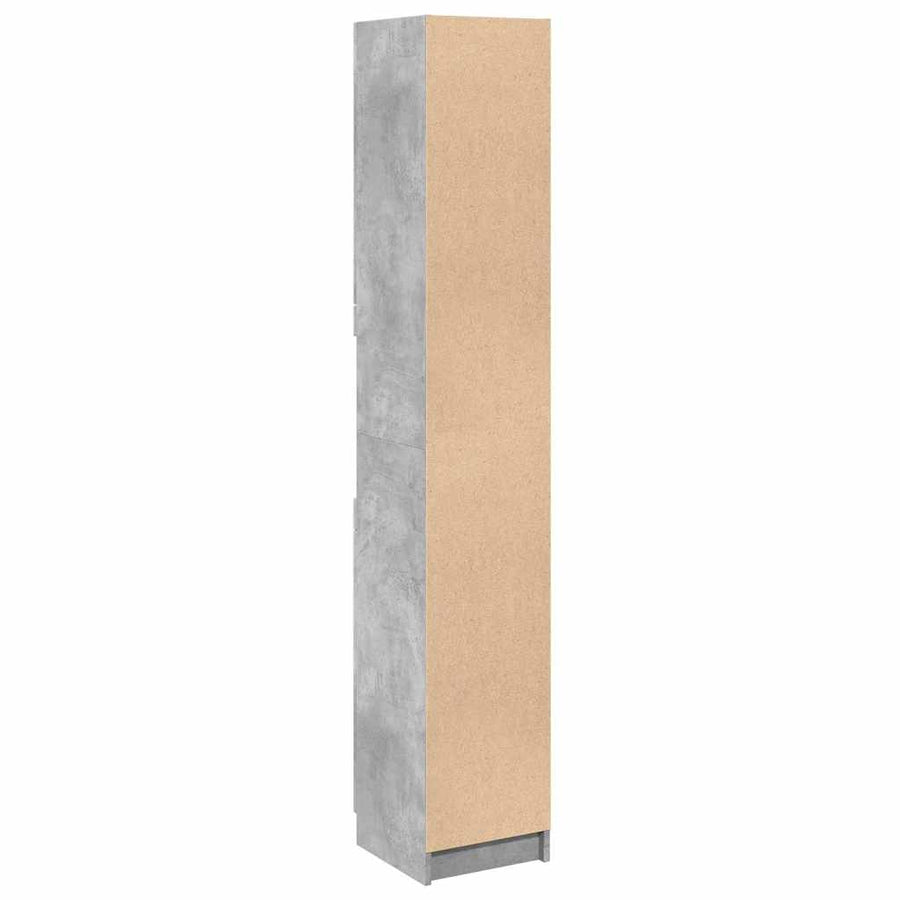 Badkamerkast 32x34x188,5 cm bewerkt hout betongrijs