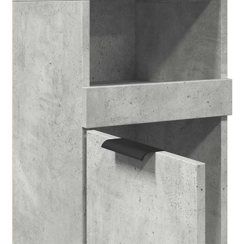 Badkamerkast 32x34x188,5 cm bewerkt hout betongrijs