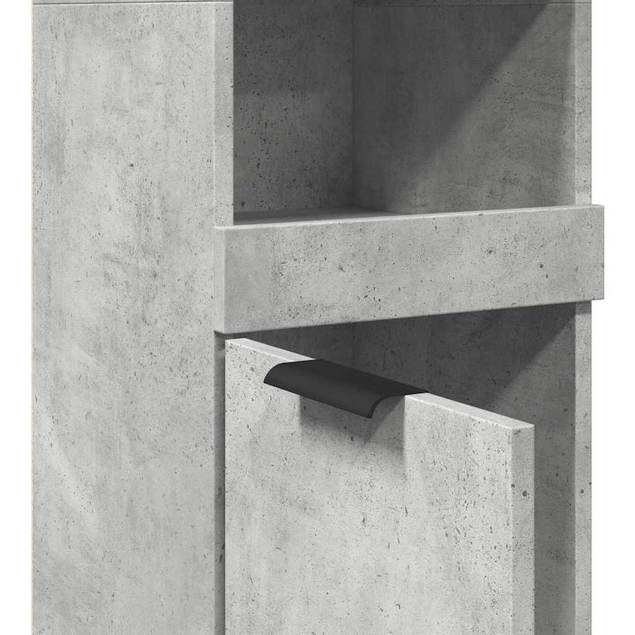 Badkamerkast 32x34x188,5 cm bewerkt hout betongrijs