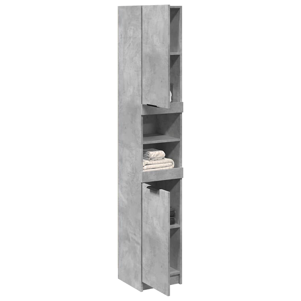 Badkamerkast 32x34x188,5 cm bewerkt hout betongrijs