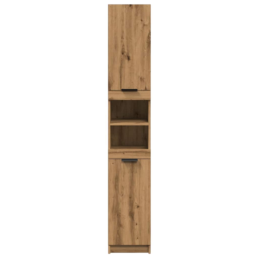 Badkamerkast 32x34x188,5 cm bewerkt hout artisanaal eikenkleur