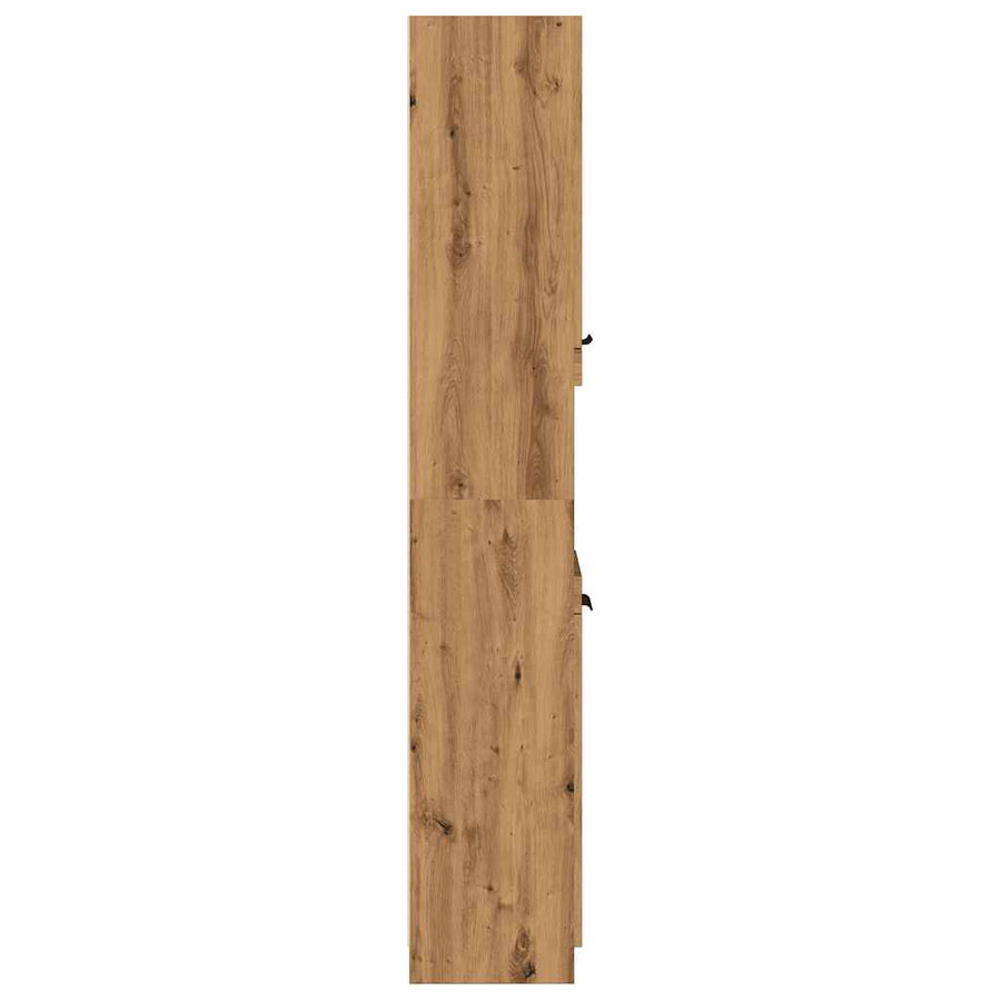 Badkamerkast 32x34x188,5 cm bewerkt hout artisanaal eikenkleur
