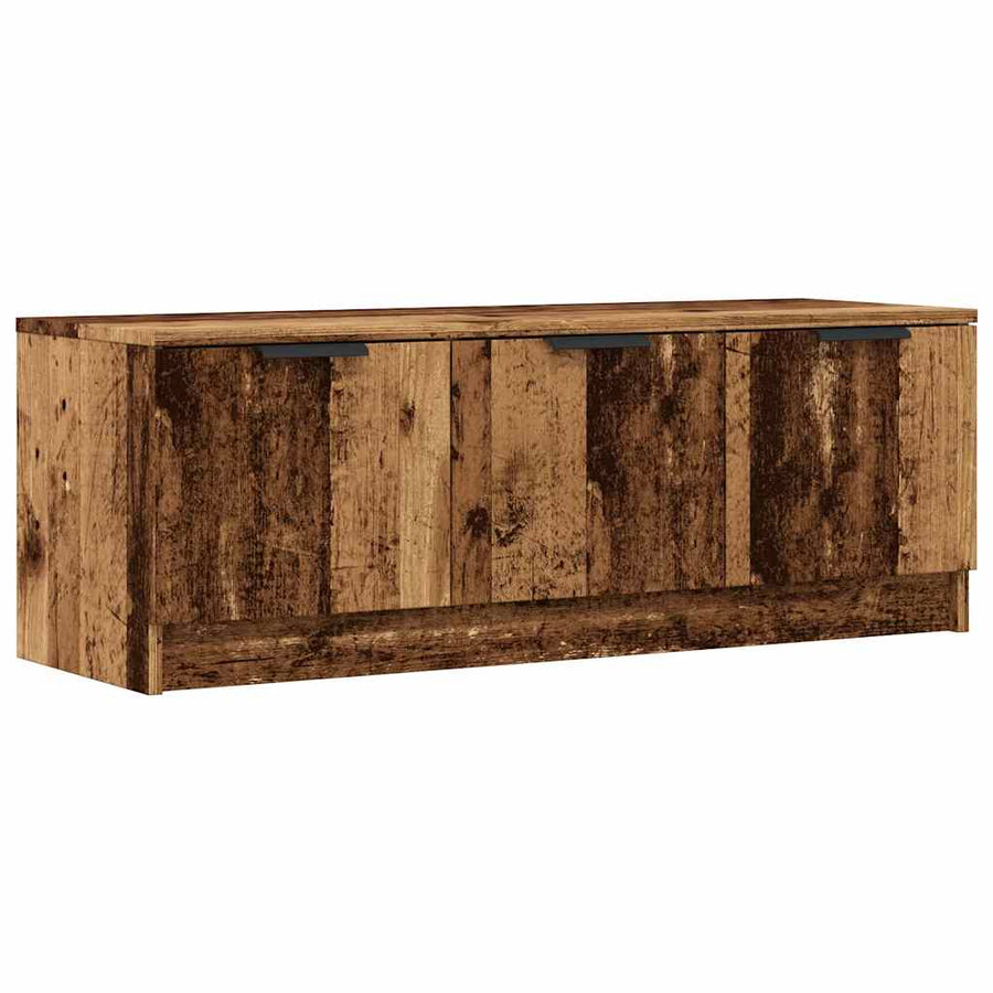Tv-meubel 102x35x36,5 cm bewerkt hout oud houtkleurig