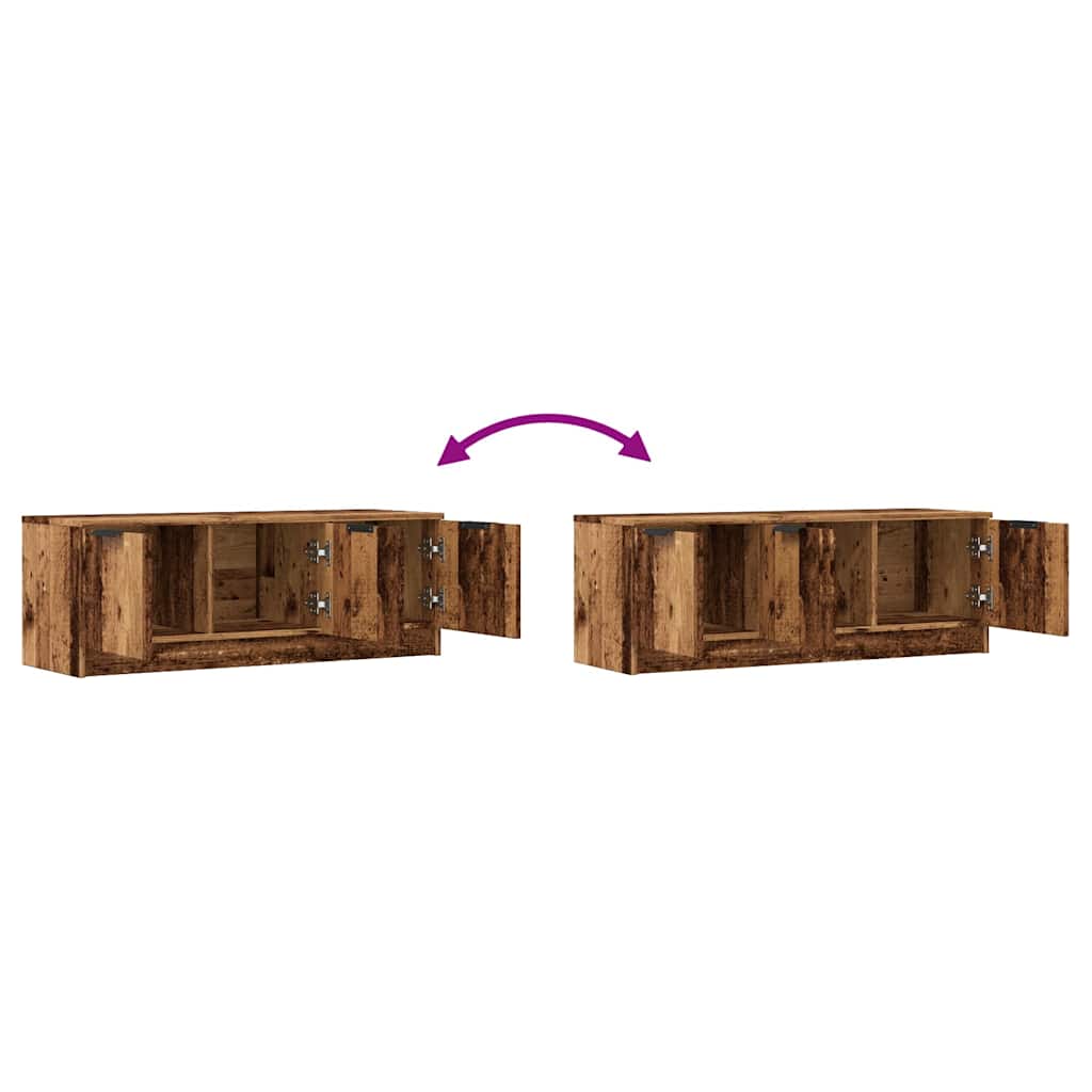 Tv-meubel 102x35x36,5 cm bewerkt hout oud houtkleurig