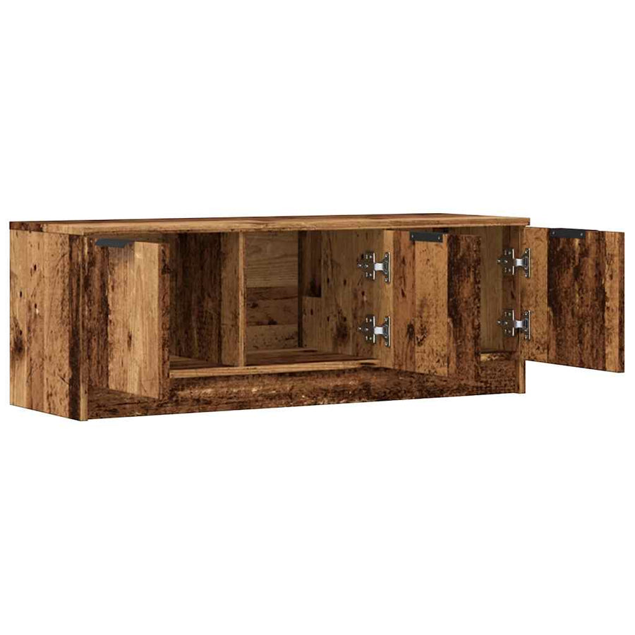 Tv-meubel 102x35x36,5 cm bewerkt hout oud houtkleurig