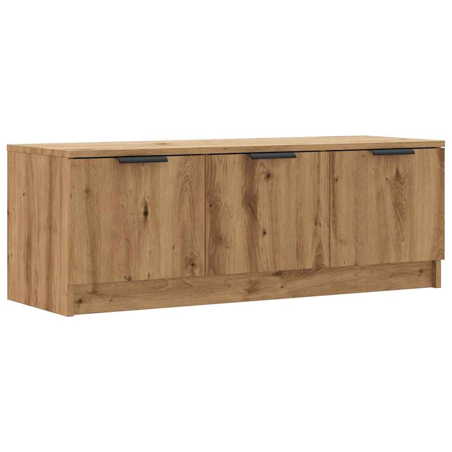 Tv-meubel 102x35x36,5 cm bewerkt hout artisanaal eikenkleur