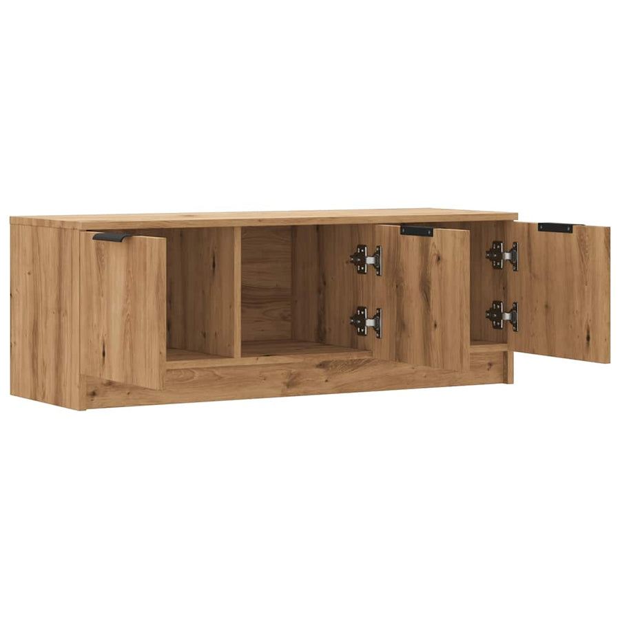 Tv-meubel 102x35x36,5 cm bewerkt hout artisanaal eikenkleur