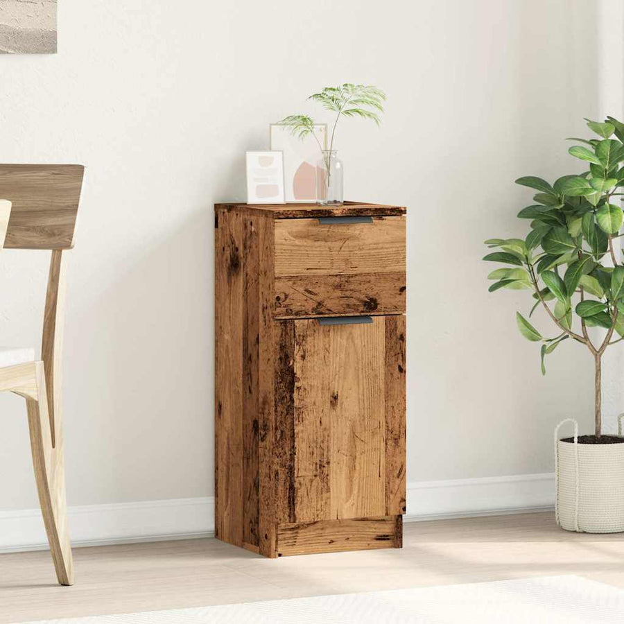 Dressoir 30x30x70 cm bewerkt hout oud houtkleurig