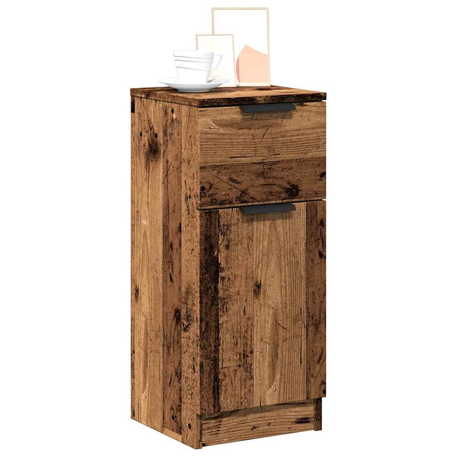 Dressoir 30x30x70 cm bewerkt hout oud houtkleurig