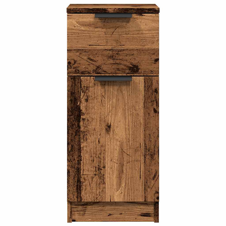 Dressoir 30x30x70 cm bewerkt hout oud houtkleurig