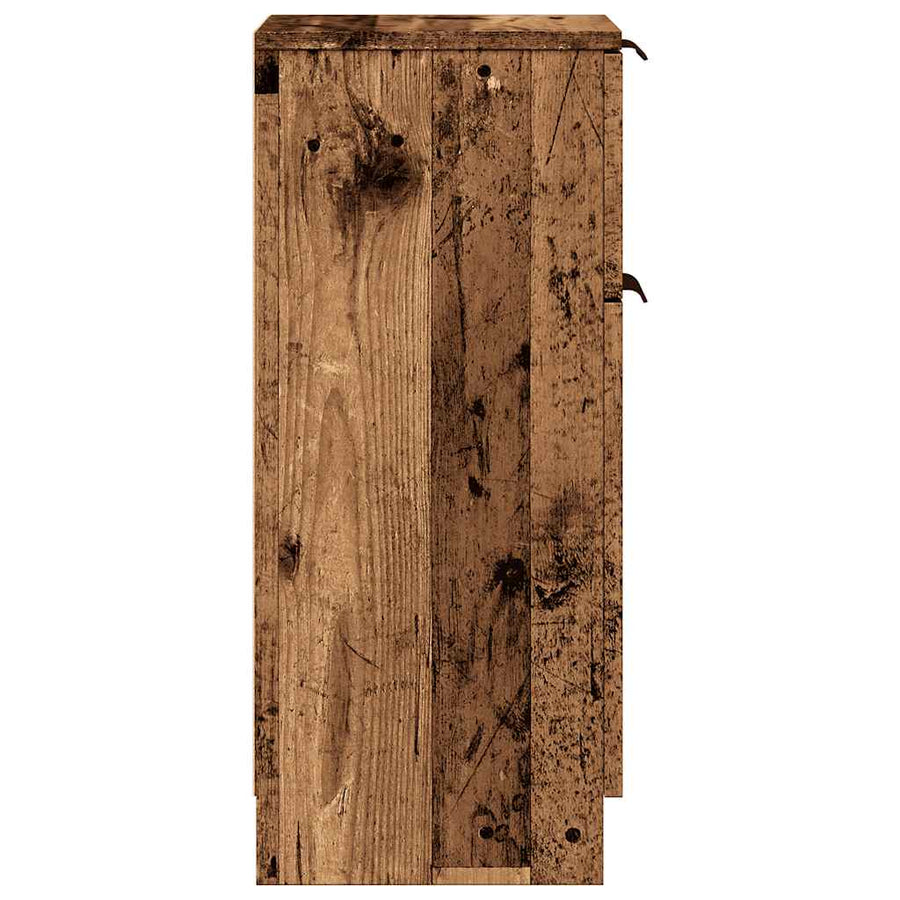 Dressoir 30x30x70 cm bewerkt hout oud houtkleurig