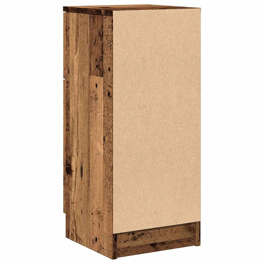 Dressoir 30x30x70 cm bewerkt hout oud houtkleurig