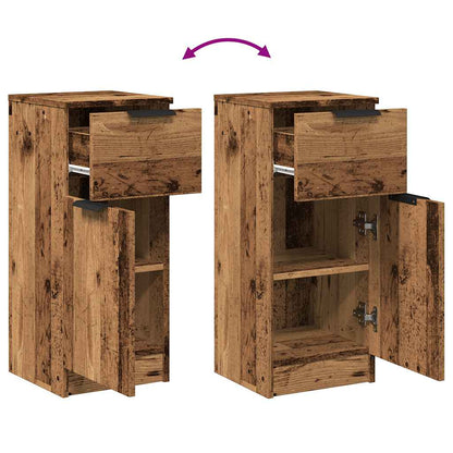 Dressoirs 2 st 30x30x70 cm bewerkt hout oud houtkleurig