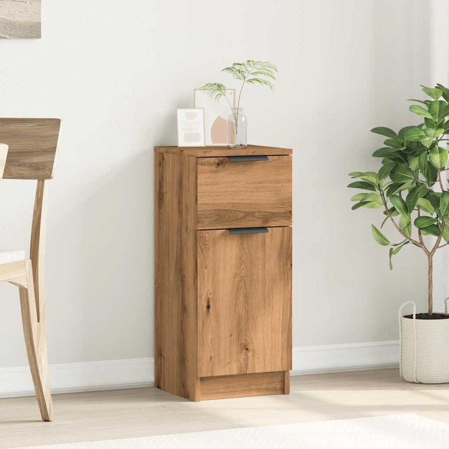 Dressoir 30x30x70 cm bewerkt hout artisanaal eikenkleur