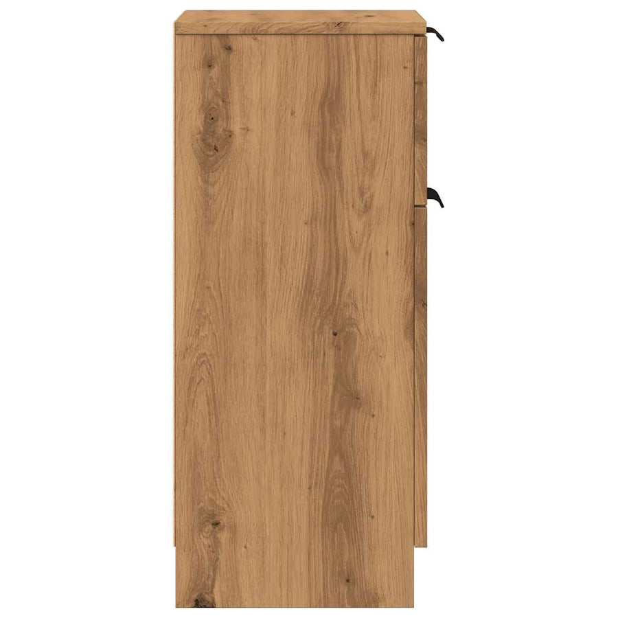 Dressoir 30x30x70 cm bewerkt hout artisanaal eikenkleur