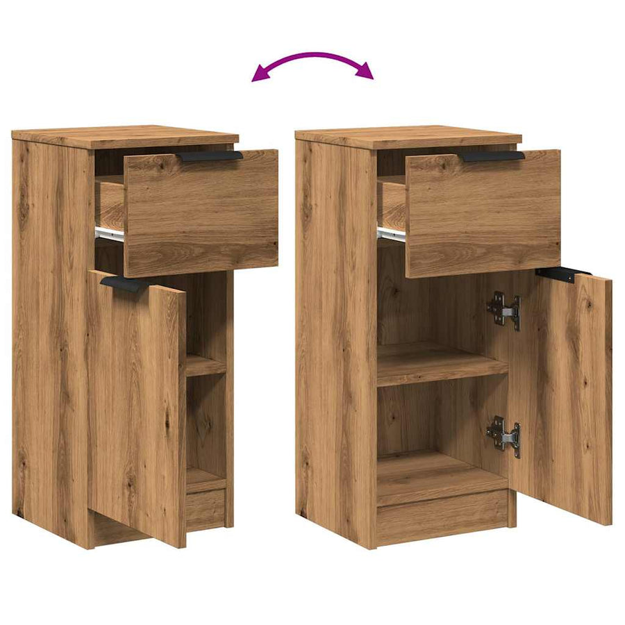 Dressoir 30x30x70 cm bewerkt hout artisanaal eikenkleur